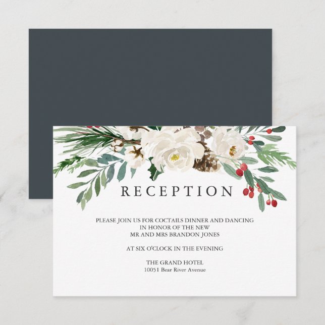 Mystical Winter | WEDDING  Reception Enclosure Invitation (Front/Back)