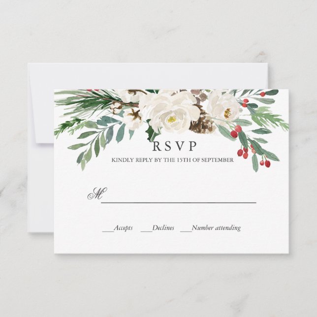 Mystical Winter | WEDDING  RSVP Card (Front)