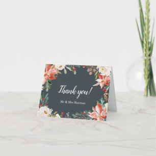 Mystical Winter Wedding Thank You Card