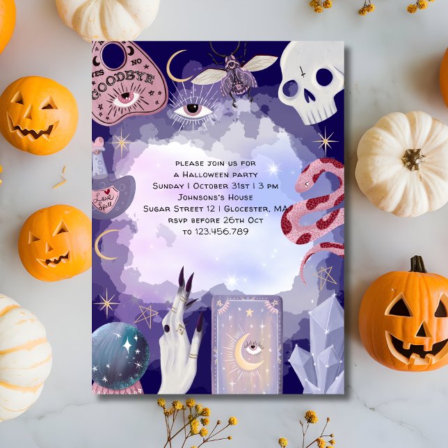 Mystical witch halloween party invitation (Creator Uploaded)