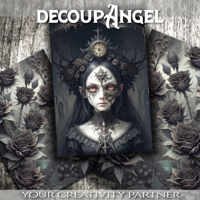 Mystical Witch: Rose - Decoupage -  Wrapping Paper Sheet (Creator Uploaded)