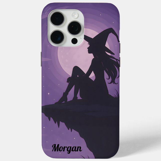Mystical Witch Silhouette Under Moonlight Gift Case-Mate iPhone Case (Back)