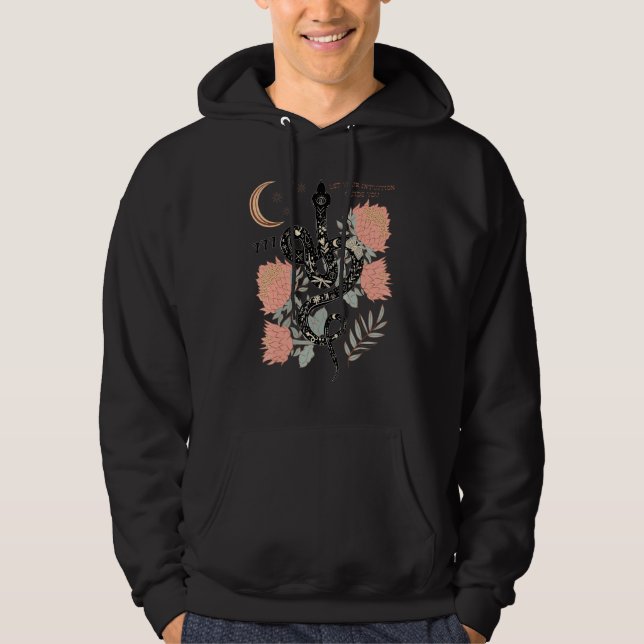 Mystical Witchy 777 Angel Number Snake Flower Aest Hoodie (Front)