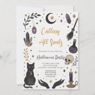 Mystical Witchy Halloween Party Invitation