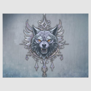 Mystical wolf head. tissue paper