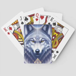 Mystical Wolf Portrait Art Playing Cards