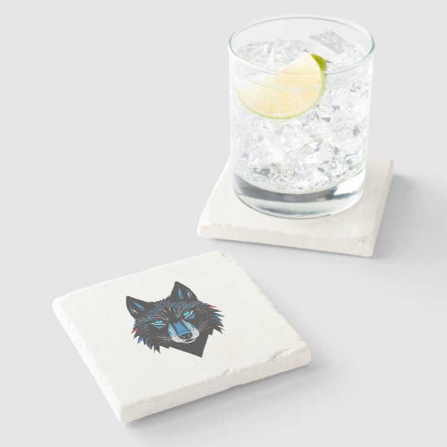 Mystical Wolf Stone Coaster (Side)