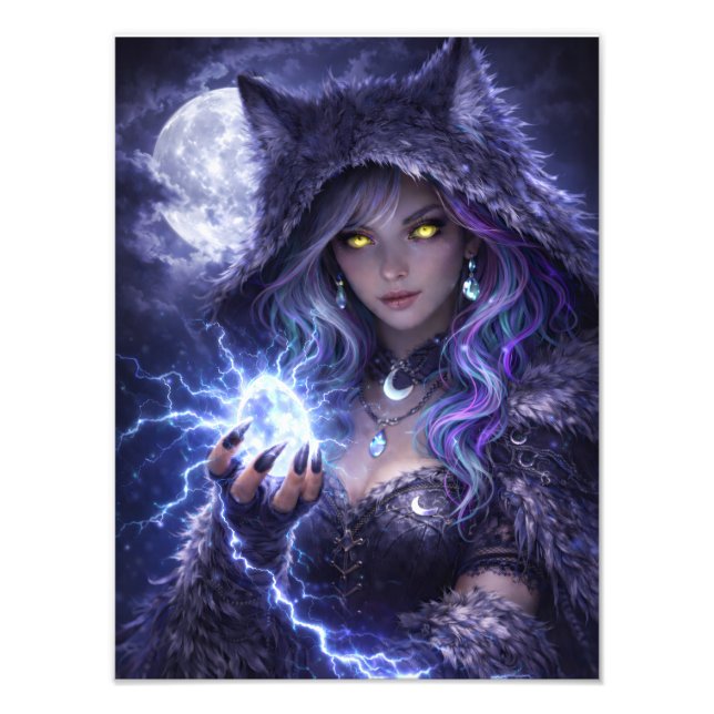 Mystical Wolf Warrior – Night Spirit Poster (Front)