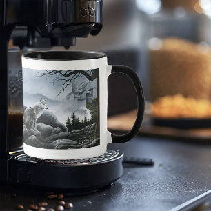 Mystical Wolves Guards Castle Fantasy Wildlife Mug