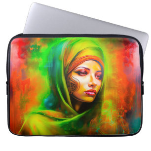 Mystical Woman in Neon Colours Laptop Sleeve