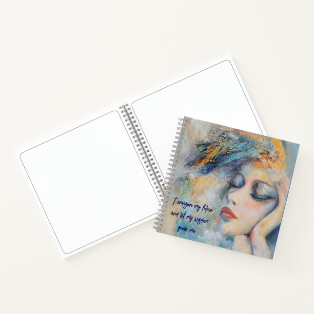 Mystical Woman With Feathers SketchSpiral Notebook (Inside)
