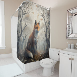 Mystical Woodland Fox Shower Curtain