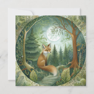 Mystical Woodland Wolf Invitation