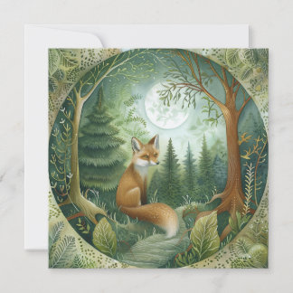 Mystical Woodland Wolf Invitation