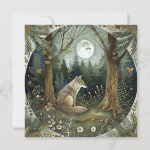 Mystical Woodland Wolf Invitation