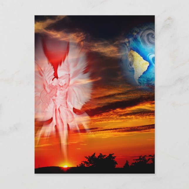 Mystical world, heavenly apparition postcard (Front)
