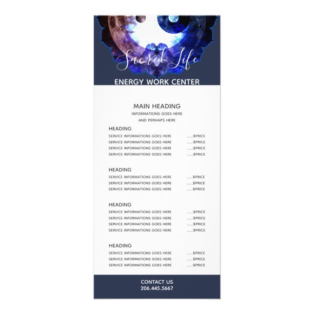 Mystical Yin Yang, Spiritual Holistic Rack Card (Front)