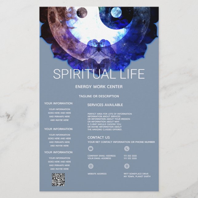 Mystical Yin Yang, Spiritual Holistic Service Flyer (Front)