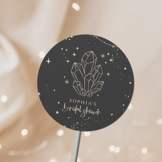 Mystical Zodiac Tarot Celestial Bridal Shower Classic Round Sticker (Creator Uploaded)