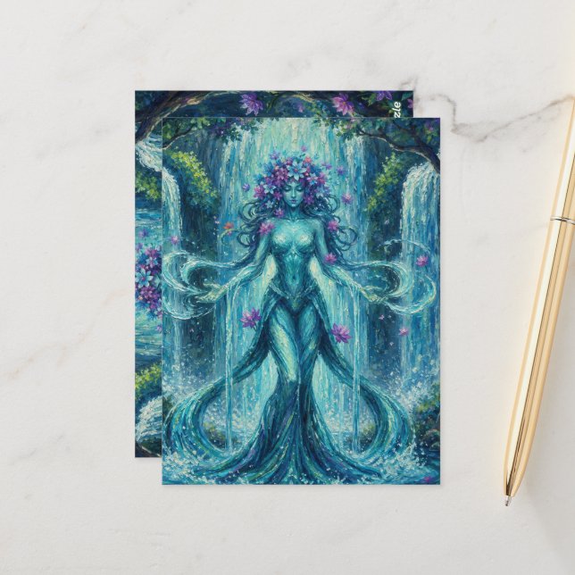 MysticWaterFallWitch Postcard (Front/Back In Situ)