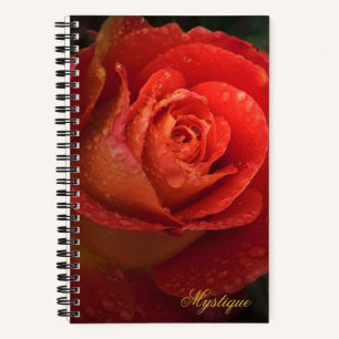 Mystique Dark Botanical Red Orange Rose Journal
