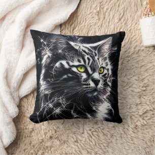 Mystique Feline Throw Pillow