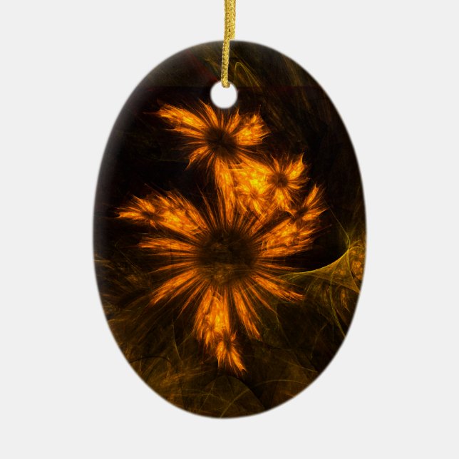 Mystique Garden Abstract Art Oval Ornament (Front)