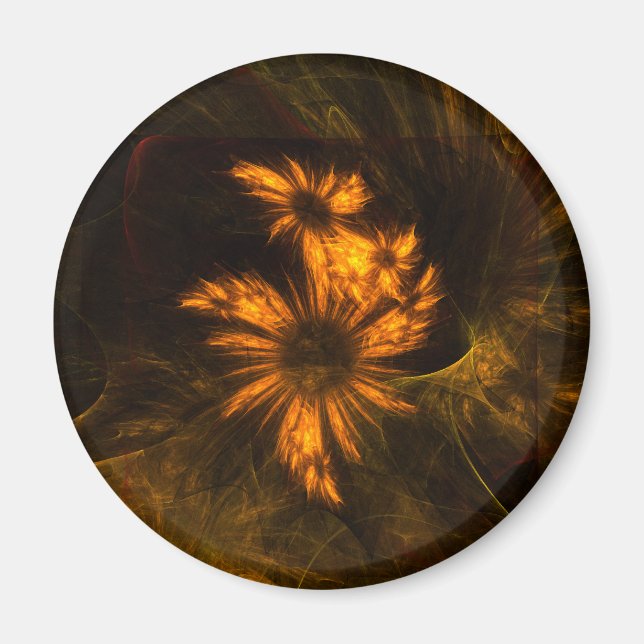 Mystique Garden Abstract Art Round Magnet (Front)