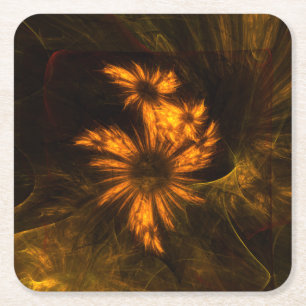 Mystique Garden Abstract Art Square Paper Coaster