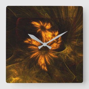Mystique Garden Abstract Art Square Wall Clock