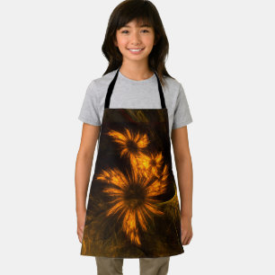 Mystique Garden Golden Abstract Fractal Art Apron