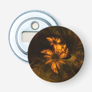 Mystique Garden Golden Abstract Fractal Art Bottle Opener