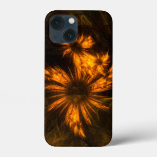 Mystique Garden Golden Abstract Fractal Art iPhone 13 Mini Case