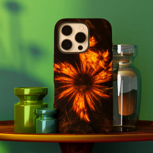 Mystique Garden Golden Abstract Fractal Art iPhone 16 Pro Case