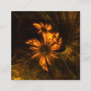 Mystique Garden Golden Abstract Fractal Art Enclosure Card