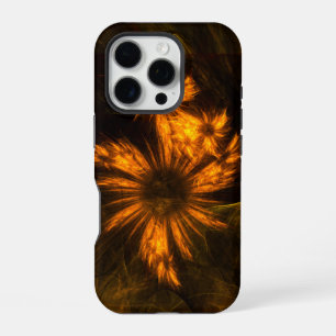 Mystique Garden Golden Abstract Fractal Art iPhone 16 Pro Case