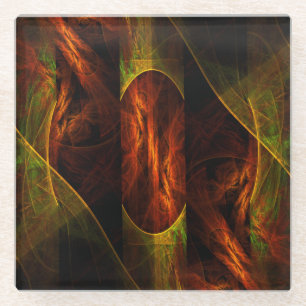 Mystique Jungle Abstract Art Glass Coaster