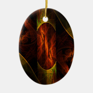 Mystique Jungle Abstract Art Oval Ornament