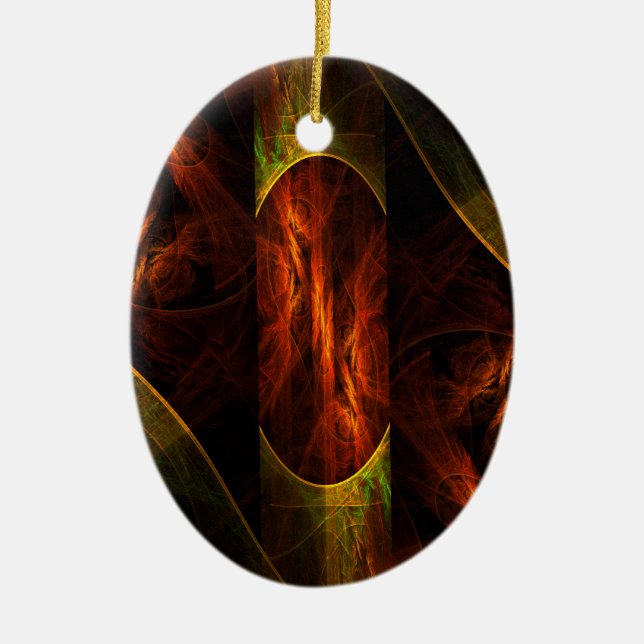 Mystique Jungle Abstract Art Oval Ornament (Front)
