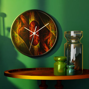 Mystique Jungle Abstract Art Round Large Clock