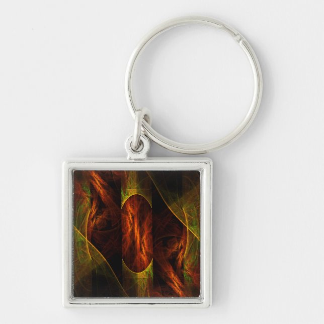 Mystique Jungle Abstract Art Small Key Ring (Front)