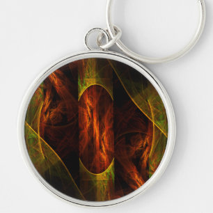 Mystique Jungle Abstract Art Small Key Ring