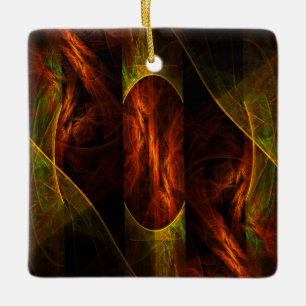 Mystique Jungle Abstract Art Square Ornament