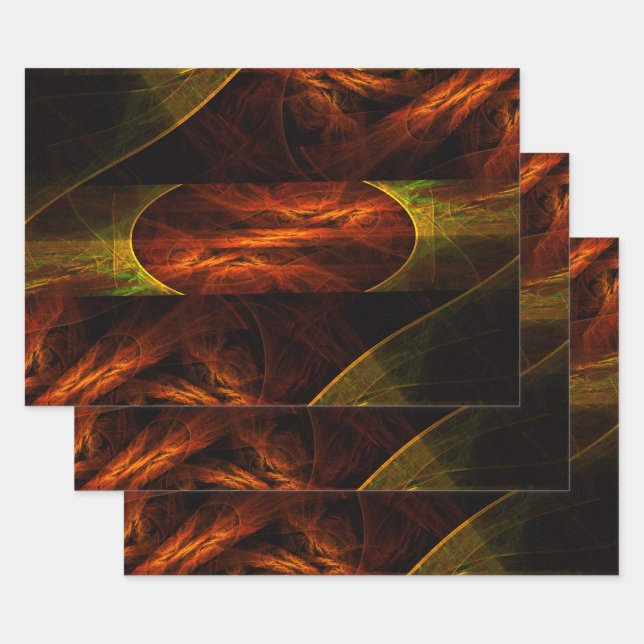 Mystique Jungle Abstract Art Wrapping Paper Sheet (Set)