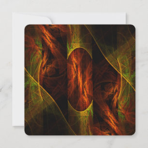Mystique Jungle Modern Abstract Fractal Art Invitation