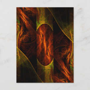 Mystique Jungle Modern Abstract Fractal Art Postcard