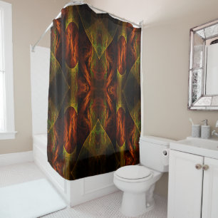 Mystique Jungle Modern Abstract Fractal Art Shower Curtain