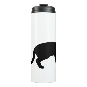 Mystique of the Feline: An Elegant Cat Silhouette Thermal Tumbler