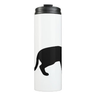 Mystique of the Feline: An Elegant Cat Silhouette Thermal Tumbler