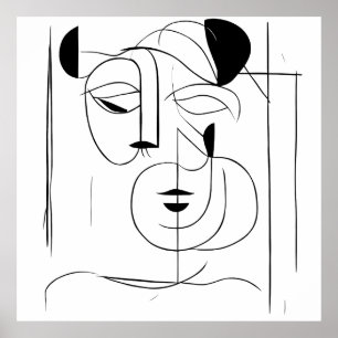 Mystique Unveiled: Abstract Mask Impressions Poster